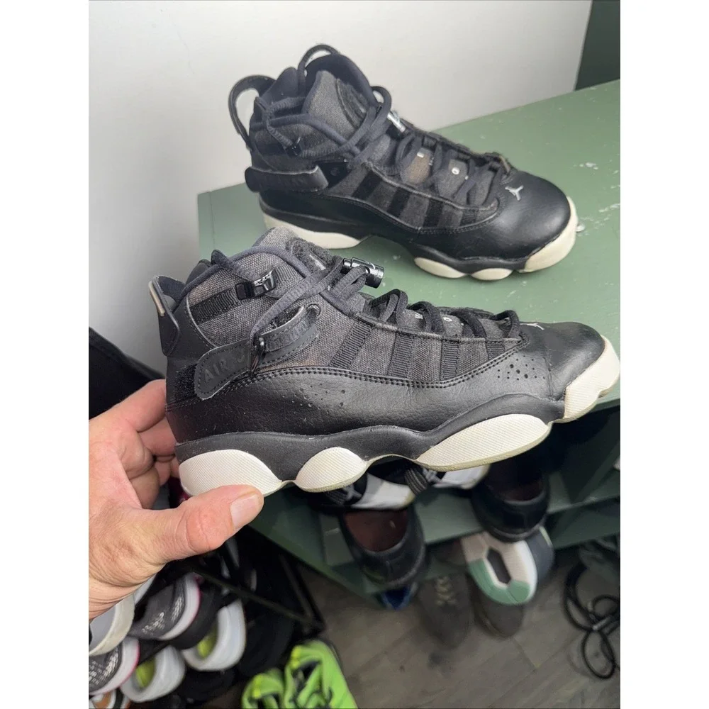 NIKE AIR JORDAN 6 RINGS GS‎ BLACK COLOR#323419- SIZE 5.5Y Or Women's 7